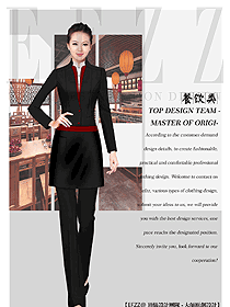 時尚女款快餐廳服裝款式設(shè)計圖354