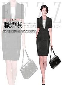 新款女職業(yè)裝夏裝制服設(shè)計(jì)圖956