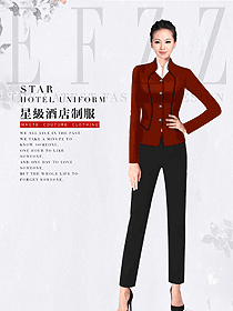 原創(chuàng)制服設計紅色修身款款酒店大堂制服設計圖1232