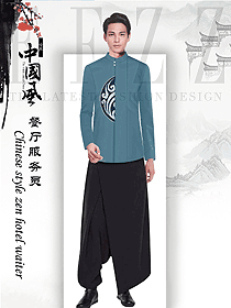 男款中餐服務員制服款式設計圖2083