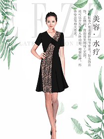 時尚黑色SPA水療會所咨客制服設(shè)計圖510
