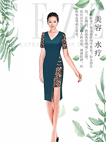 女款水療會所咨客服裝款式圖499
