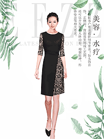 原創(chuàng)制服設(shè)計女款水療會所咨客服裝款式圖497