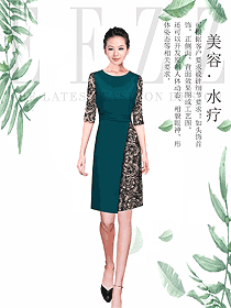 女款水療會所咨客服裝款式圖496