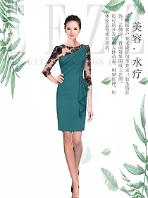 時(shí)尚女款SPA水療會(huì)所咨客制服設(shè)計(jì)圖489