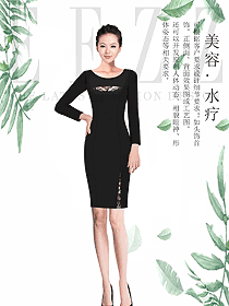 原創(chuàng)制服設(shè)計(jì)女款水療會(huì)所咨客服裝款式圖458