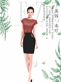 原創(chuàng)制服設(shè)計女款水療會所咨客服裝款式圖452