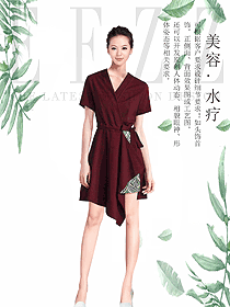 時(shí)尚女款按摩技師服款式設(shè)計(jì)圖1483