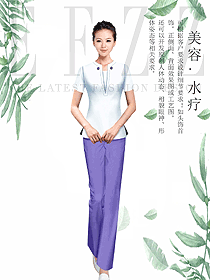 原創(chuàng)制服設(shè)計短袖女款按摩技師服裝款式圖1479
