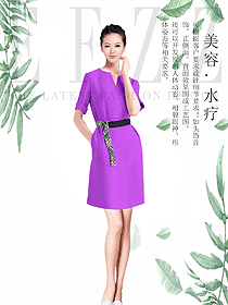 新款短袖女款按摩技師服款式設(shè)計(jì)圖1475