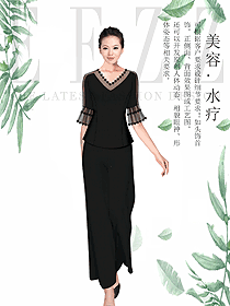 原創(chuàng)設(shè)計女款美容會所服裝款式圖764