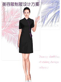 黑色女款美容會(huì)所服裝款式圖751