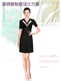 黑色短袖女款美容會所服裝款式圖742