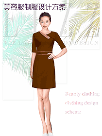 時(shí)尚短袖女款美容技師制服設(shè)計(jì)圖735