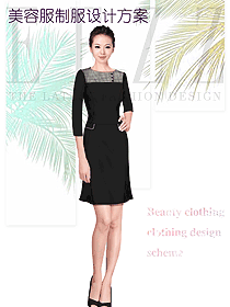黑色女款美容技師制服設(shè)計圖726