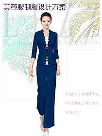 藏藍(lán)色女款美容技師制服設(shè)計圖717