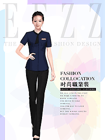 短袖女款美容會(huì)所服裝款式圖698