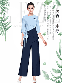 原創(chuàng)制服設(shè)計女款美容會所服裝款式圖662