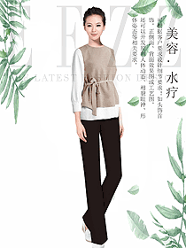 原創(chuàng)制服設(shè)計(jì)女款美容會所服裝款式圖659