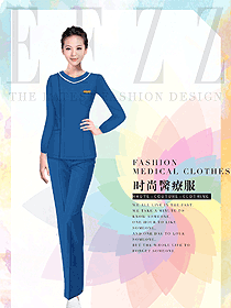 藍(lán)色女款醫(yī)療美容制服設(shè)計圖628
