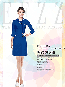 時尚女款藍色醫(yī)療美容牙科口腔護士制服設(shè)計圖799
