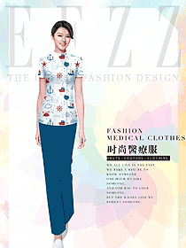 時尚短袖女款醫(yī)療美容制服設(shè)計圖817