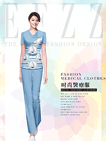 時尚短袖女款美容技師制服設(shè)計圖839