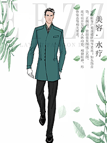 原創(chuàng)設(shè)計(jì)長(zhǎng)袖男款會(huì)所服務(wù)生服裝款式圖845