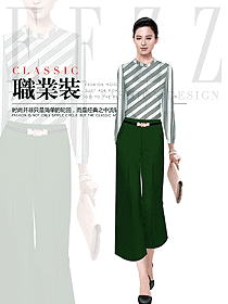 時尚女職業(yè)裝長袖襯衫制服設(shè)計圖393