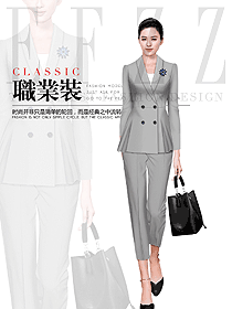 淺灰色女秋冬職業(yè)裝制服設(shè)計(jì)圖1818