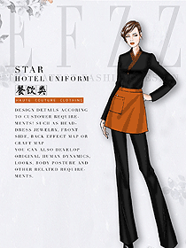 原創(chuàng)制服設計女款茶餐廳服裝款式圖406