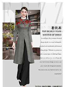 原創(chuàng)制服設(shè)計(jì)中餐迎賓服裝款式圖906