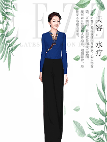 原創(chuàng)制服設(shè)計水療會所咨客服裝款式圖533