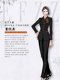 原創(chuàng)制服設(shè)計(jì)中餐服務(wù)員服裝款式圖2151