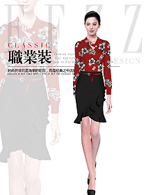 時尚女職業(yè)裝長袖襯衫制服設計圖399