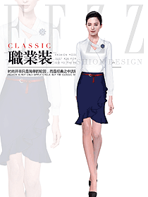 新款女職業(yè)裝長袖襯衫制服設(shè)計圖400