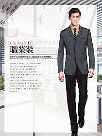 時(shí)尚深灰色男職業(yè)裝西服制服設(shè)計(jì)圖487