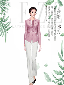 原創(chuàng)設(shè)計(jì)淺粉色女款會(huì)所服務(wù)生服裝款式圖853