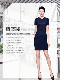 原創(chuàng)制服設(shè)計藏藍色女職業(yè)裝夏裝款式圖1001