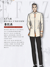時(shí)尚長(zhǎng)袖男款中餐服務(wù)員制服設(shè)計(jì)圖2160