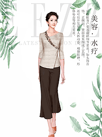 時尚女款美容技師制服設(shè)計圖859