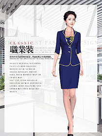 新款藍(lán)色女職業(yè)裝夏裝制服設(shè)計(jì)圖1014