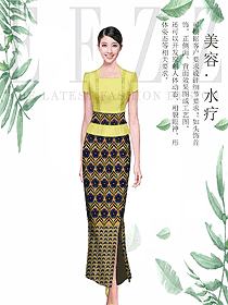 原創(chuàng)制服設(shè)計(jì)水療會(huì)所咨客服裝款式圖539