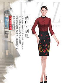 時(shí)尚女款酒店大堂服裝款式圖1264