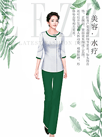時尚夏裝女款美容技師制服設(shè)計圖871