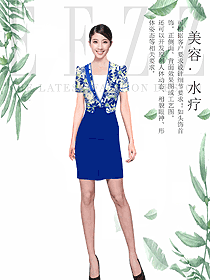 藍色女款總臺收銀接待制服設(shè)計圖472