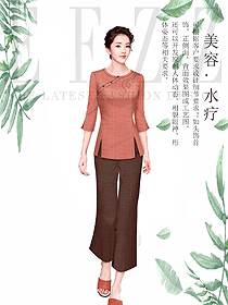 時尚女款夏裝美容技師制服設(shè)計圖877