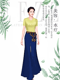 原創(chuàng)制服設(shè)計(jì)水療會(huì)所咨客服裝款式圖543