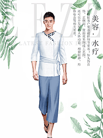 時尚男款美容技師制服設計圖883
