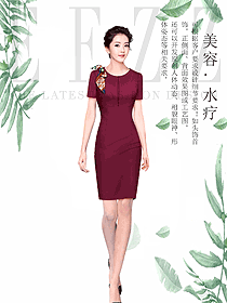 連衣裙款總臺收銀接待制服設(shè)計(jì)圖476